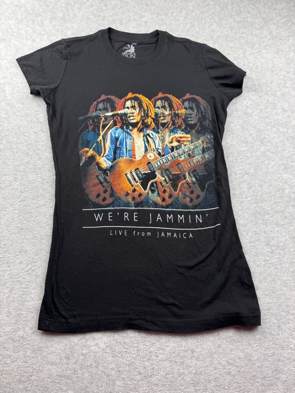 Jamaica Collection Bob Marley Shirt Small Black Faded Short Sleeve Tee Size S